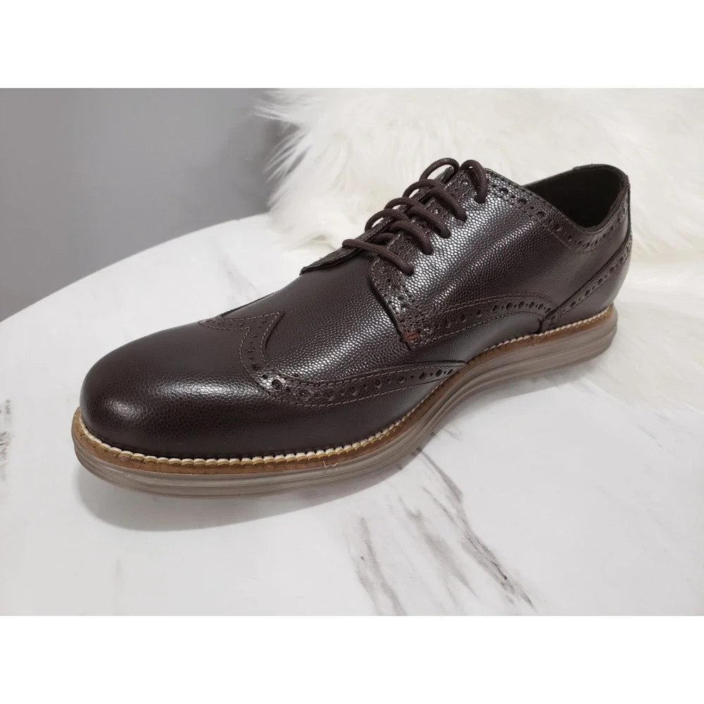 NEW NO BOX RARE 9.5 WIDE BROWN JAVA LEATHER original grand wingtip oxford C26267